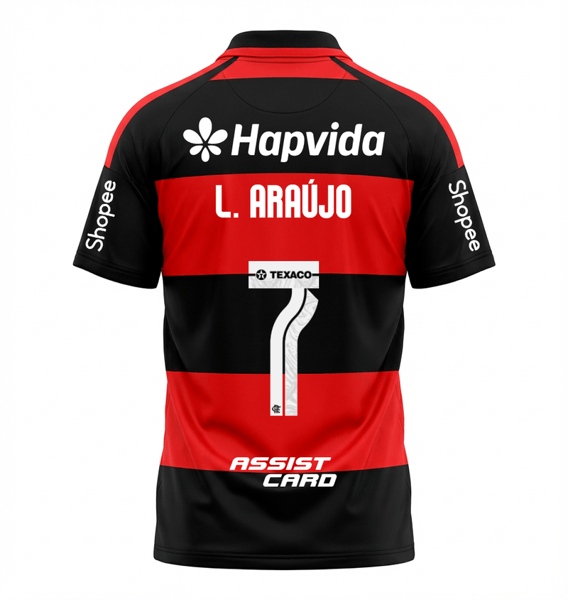 Manto Flamengo Jogo 1 Adidas 2026 – Com Kit Patrocínio – L. Araujo 7