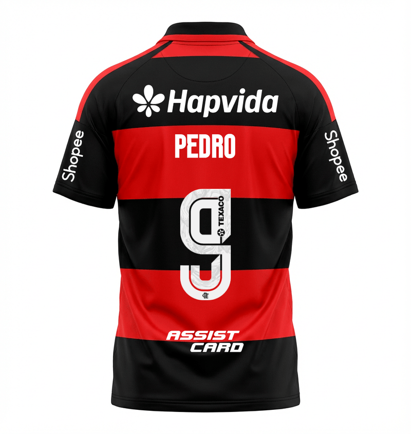 Manto Flamengo Jogo 1 Adidas 2026 – Com Kit Patrocínio – Pedro 9