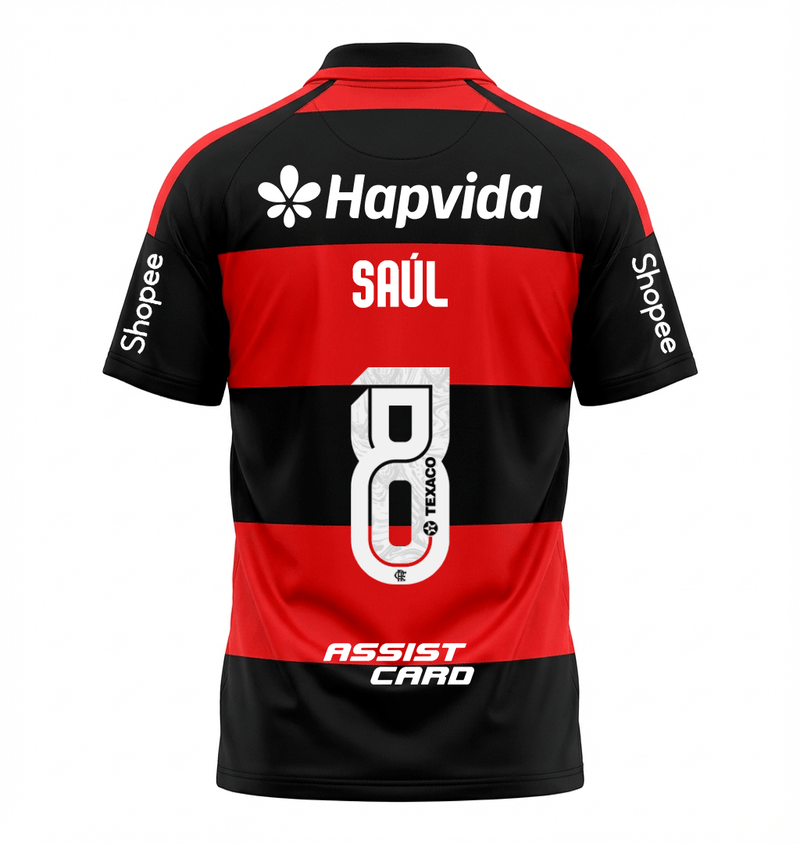 Manto Flamengo Jogo 1 Adidas 2026 – Com Kit Patrocínio – Saúl 8